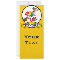 WORLDS GREATEST STUNTMAN MEN CARTOON RACK CARD TEMPLATE