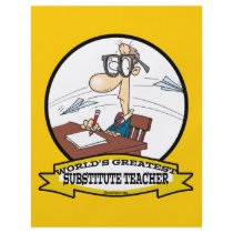 WORLDS GREATEST SUBSTITUTE TEACHER MEN CARTOON FLYER DESIGN