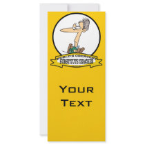 WORLDS GREATEST SUBSTITUTE TEACHER WOMEN CARTOON CUSTOMIZED RACK CARD