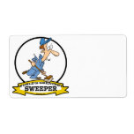 WORLDS GREATEST SWEEPER MEN CARTOON PERSONALIZED SHIPPING LABEL
