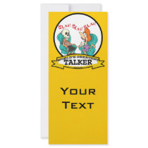 WORLDS GREATEST TALKER WOMEN CARTOON PERSONALIZED RACK CARD
