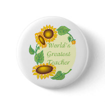 World's Greatest Teacher Sunflower Gifts, Tees buttons