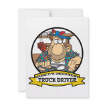WORLDS GREATEST TRUCK DRIVER MEN CARTOON PERSONALIZED INVITATION