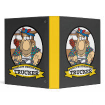 WORLDS GREATEST TRUCKER MEN CARTOON BINDER