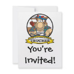 WORLDS GREATEST TRUCKER MEN CARTOON CUSTOM INVITATION