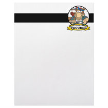 WORLDS GREATEST TRUCKER MEN CARTOON PERSONALIZED LETTERHEAD