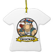 WORLDS GREATEST TRUCKER MEN CARTOON ornament