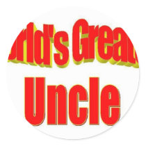 World's Greatest Uncle Round Stickers