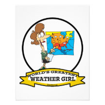 WORLDS GREATEST WEATHER GIRL WOMEN CARTOON ANNOUNCEMENT