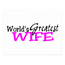 Worlds Greatest Wife Pink Black Postcard
