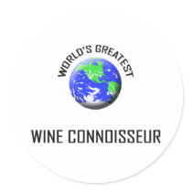 World's Greatest Wine Connoisseur Round Stickers