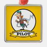 WORLDS GREATEST WOMAN PILOT CARTOON CHRISTMAS TREE ORNAMENTS