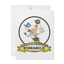 WORLDS GREATEST WORKAHOLIC MEN CARTOON CUSTOM INVITE