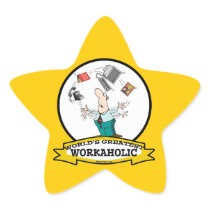 WORLDS GREATEST WORKAHOLIC MEN II CARTOON STICKER