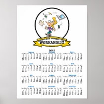 WORLDS GREATEST WORKAHOLIC WOMEN CARTOON PRINT