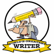 WORLDS GREATEST WRITER II CARTOON ACRYLIC CUT OUTS