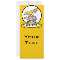 WORLDS GREATEST WRITER II CARTOON PERSONALIZED RACK CARD