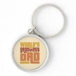 World's Grooviest Dad Retro Funny keychains