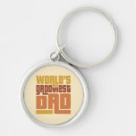 World's Grooviest Dad Retro Funny Keychain