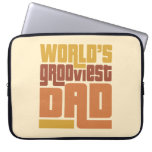 World's Grooviest Dad Retro Funny Laptop Sleeve laptop sleeves