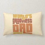 World's Grooviest Dad Retro Funny Lumbar Pillow pillows