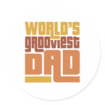World's Grooviest Dad Retro Funny stickers