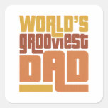 World's Grooviest Dad Retro Funny Square Sticker