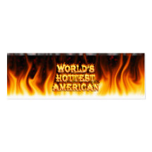 World's Hottest American fire and flames red marbl Business Cards