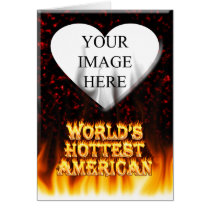 World's Hottest American fire and flames red marbl cards