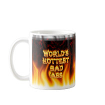 World's Hottest Bad Ass fire and flames red marble mugs