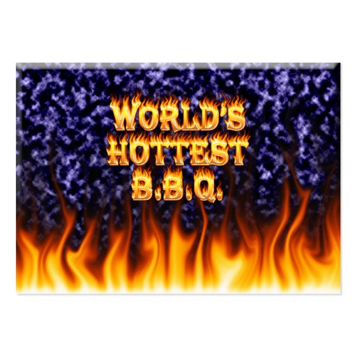 World's hottest BBQ fire and flames blue marble Business Card Templates (front side)