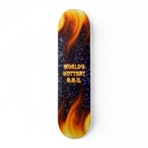 World's hottest BBQ fire and flames blue marble. skateboards