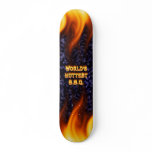 World's hottest BBQ fire and flames blue marble. Skateboards