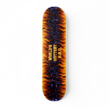 World's hottest BBQ fire and flames blue marble. Skateboards