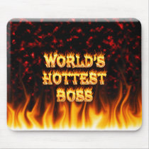 World's hottest Boss fire and flames red marble mousepads by ultraflames World's hottest Boss fire and flames red marble mousepads