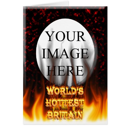 World's Hottest Britain fire and flames red marble Cards