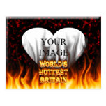 World's Hottest Britain fire and flames red marble Post Card