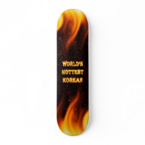 World's Hottest Korean fire and flames red marble. skateboards
