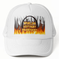 World's Hottest President fire and flames red marb hats by ultraflames World's Hottest President fire and flames red marb hats