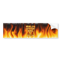 World's Hottest Rock N Rolla fire and flames red m bumper stickers by ultraflames World's Hottest Rock N Rolla fire and flames red m bumper stickers