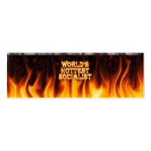 World's Hottest Socialist fire and flames red marb Business Card Template
