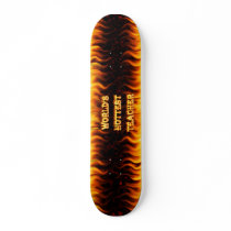 World's hottest Teacher fire and flames red marble skateboards by ultraflames World's hottest Teacher fire and flames red marble skateboards
