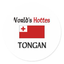 World's Hottest Tongan Round Stickers