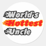 World's Hottest Uncle Round Sticker