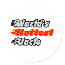 World's Hottest Uncle Round Sticker
