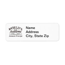 World's Most Awesome Assistant Principal Return Address Labels