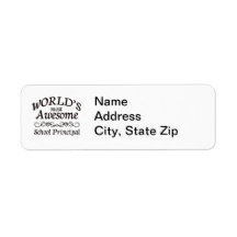 World's Most Awesome School Principal Custom Return Address Label
