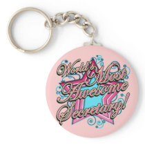 Worlds Most Awesome Secretary Keychain
