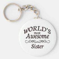 World's Most Awesome Sister keychains