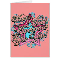 Worlds Most Awesome Yia Yia Greeting Card